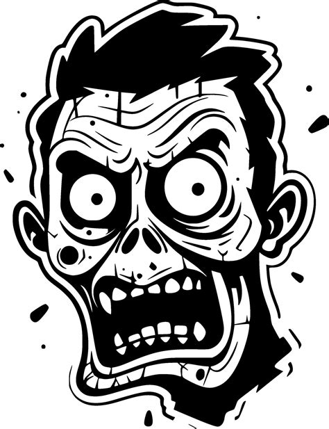 Zombie, Black and White Vector illustration 35323244 Vector Art at Vecteezy