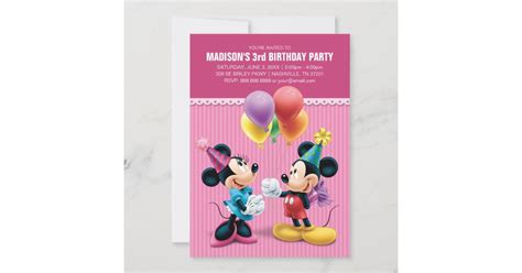 Mickey & Minnie | Birthday Invitation | Zazzle