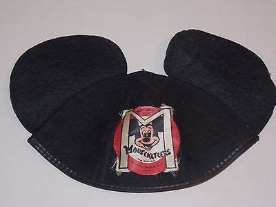 Vintage '50s Disneyland Felt Mickey Mouse Club Mousketeers Cap & Ears Rare Patch -- Antique ...