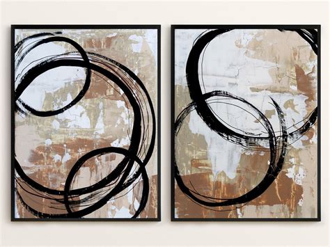 Set of 2 Printable Abstract Earth Tone Art Modern Art Print - Etsy