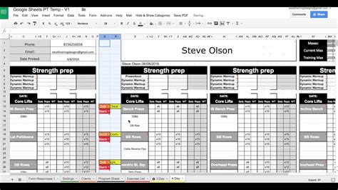 Workout Spreadsheet Google Docs | Blog Dandk