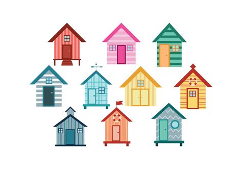 Beach Huts Vector - Download Free Vector Art, Stock Graphics & Images