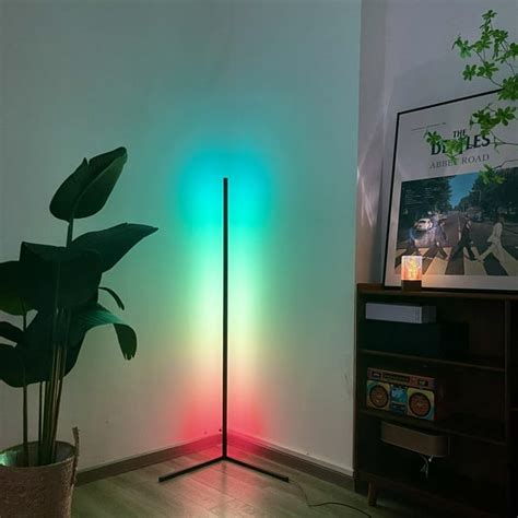 LED Corner Floor Lamp, 55" Tall Standing Color Changing Floor Lamp, Cool Lights Housewarming ...