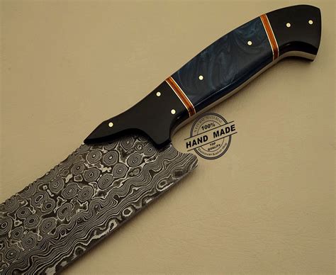 Damascus Kitchen Knife Custom Handmade Damascus Steel Kitchen