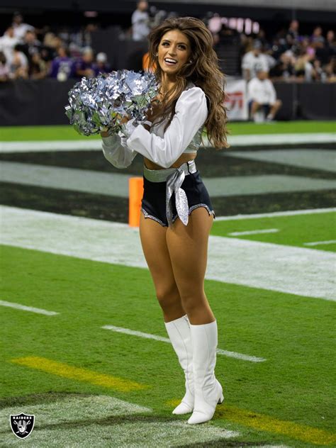 Las Vegas Raiders: Raiderette Stephanie on the sidelines during the regular season home game ag ...