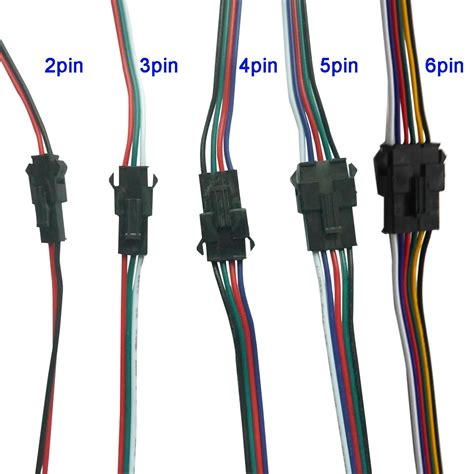 5pairs 2pin 3pin 4pin 5pin 6pin JST LED Connectors Male And Female ...