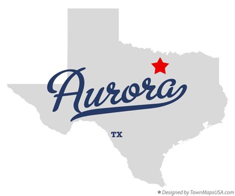 Map of Aurora, TX, Texas