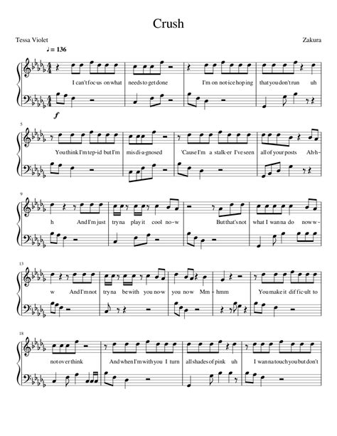 Tessa Violet - Crush sheet music for Piano download free in PDF or MIDI