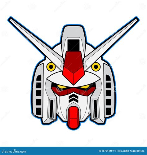 Gundam RX-78-1 Prototype B Head Stock Vector - Illustration of design ...