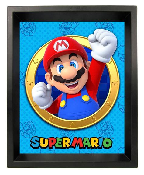 Super Mario 9.25-in x 11.25-in Mario Golden Ring Framed Photo | GameStop