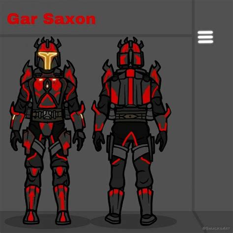 the concept art for gar saxon from star wars