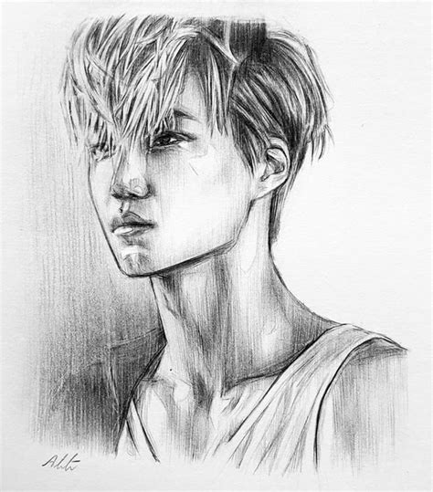 Daily Drawing, Face Drawing, Painting & Drawing, Kpop Drawings, Pencil ...