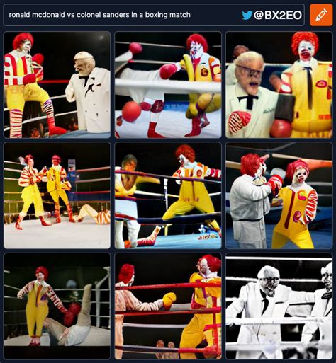 Ronald McDonald vs Colonel Sanders in a Boxing Match : r/weirddalle