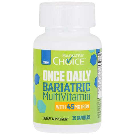 Bariatric Choice Once Daily Bariatric MultiVitamin with 45mg Iron ...