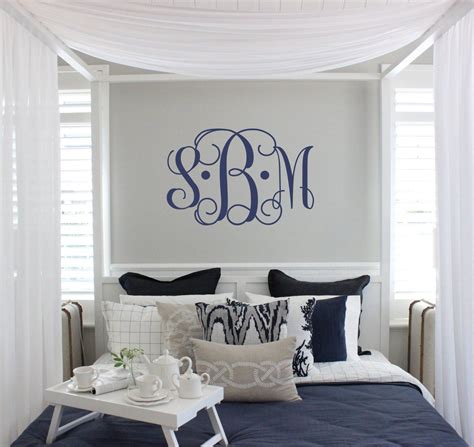 Vine Monogram Vinyl Wall Decal for the Master Bedroom Newlywed Sanctua ...