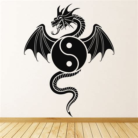 Dragon Wall Sticker Ying Yang Wall Decal Boys Bedroom Home Decor