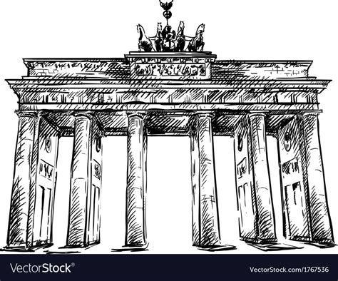 Brandenburg gate sketch Royalty Free Vector Image