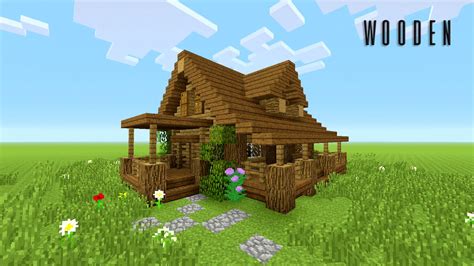 MINECRAFT: How to build wooden house (Rustic) - YouTube