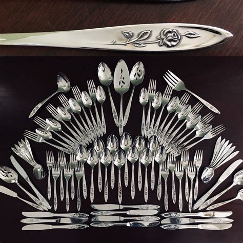 Oneida My Rose Stainless Flatware set, Service for 12 in Chest, Serving ...