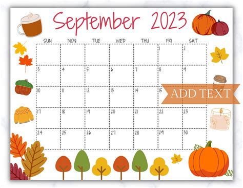 Cute Calendar September 2023