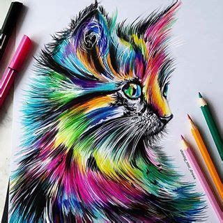 Rainbow Cat 🌈🐱 ️ by @shining_star_draws 🎨 Follow @justartvideos . . . # ...