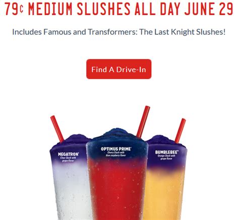 Sonic Drive-In: 79¢ Slushes on 4/24 | Sonic drive in, Fruit slush, Slush