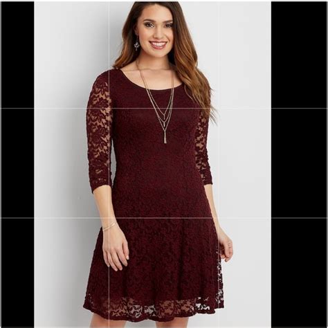 Maurices | Dresses | Maurices Small Burgundy Lace Dress | Poshmark