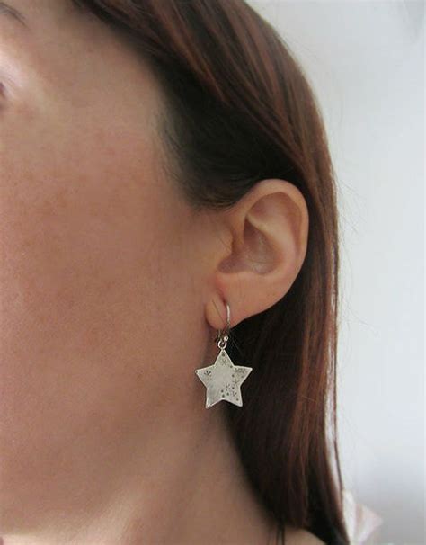 Star Dangle Earrings Star Earrings Sterling Silver Star - Etsy