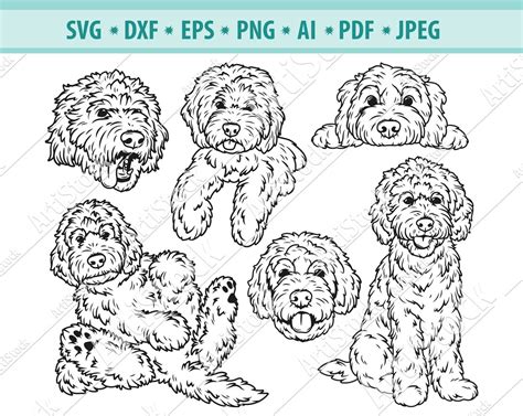 Goldendoodle SVG, Dog Silhouettes, Dogs SVG, Digital Cutting File, Vector File, File for Cricut ...