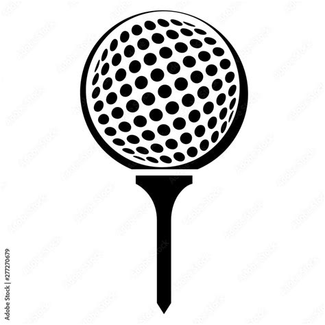 Golf Ball on Tee Vector Graphic Illustration Icon Stock Vector | Adobe Stock