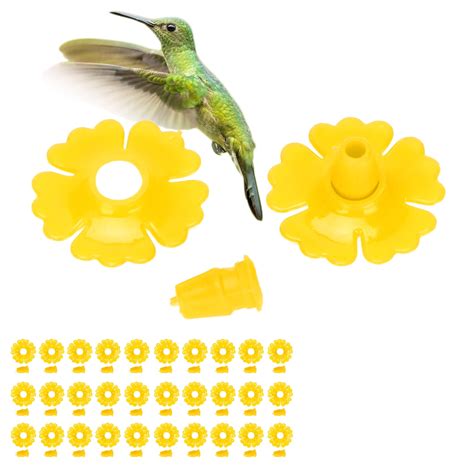 EZSPTO 30 Set Hummingbird Feeder Flowers Hanging Bird Feeding Ports Replacement Parts Garden ...