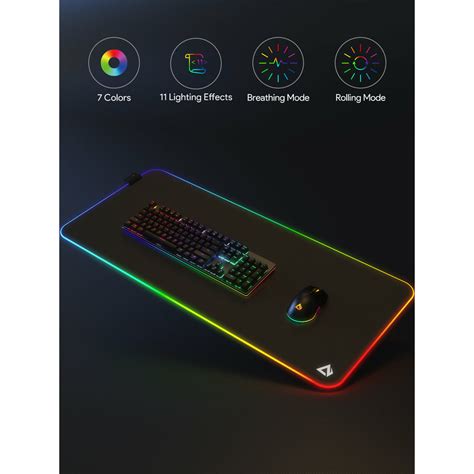 AUKEY KM-P7 RGB Gaming Mouse Pad Extended Soft Led 35.4 × 15.7 inches