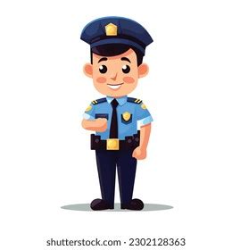 Police Officer Uniform Cartoon Character Design Stock Vector (Royalty Free) 2302128363 ...