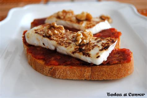 Tosta de sobrasada y queso a la plancha - Todos a comer