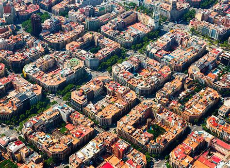 Barcelona, aerial view of urban grid. | Download Scientific Diagram