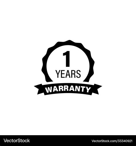 1 year warranty icon one button label logo Vector Image