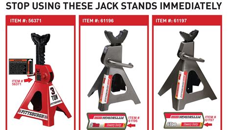 Harbor Freight Jack Stand Recall and Safe Jacking Techniques | Jack stands, Bottle jacks, Cargo