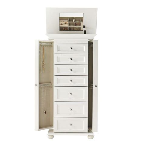 Home Decorators Collection Hampton Harbor White Jewelry Armoire ...