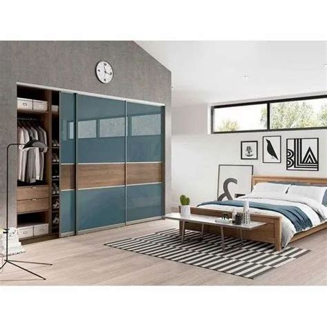 Modular Glass Shutter Sliding Wardrobe for Home, Warranty: More Than 5 Year at Rs 60000/piece in ...