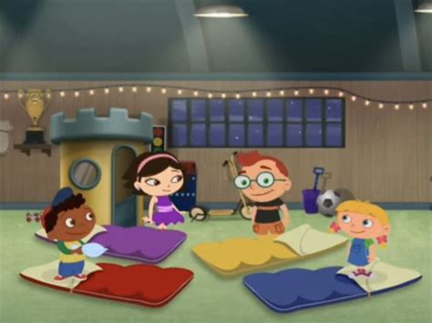 Leo, Annie, June And Quincy With Their Sleeping Bags And Having A Sleepover In The Rocket Room ...