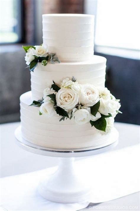 94 three tier white line texture wedding cake 6 » Interior Design in 2020 | Buttercream wedding ...