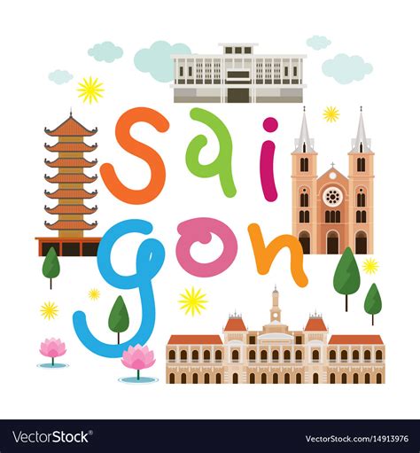 Saigon or ho chi minh city vietnam travel Vector Image