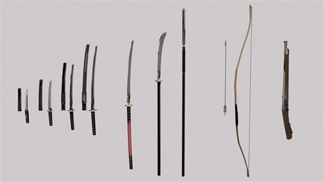 3D model Samurai Weapon Set VR / AR / low-poly | CGTrader