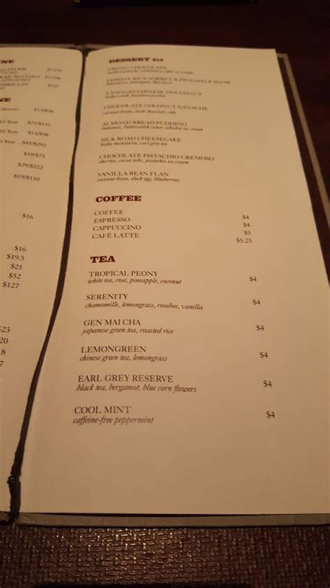 Menu at Buddakan pub & bar, New York City