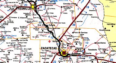 mapa de carreteras del estado de zacatecas