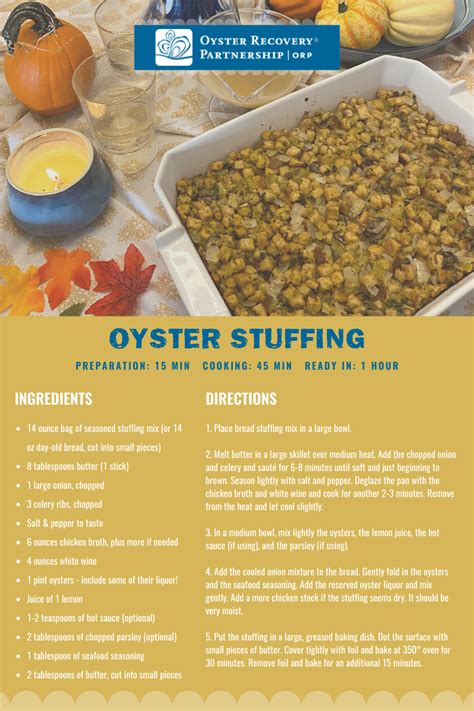 Oyster Recovery PartnershipThanksgiving Oyster Stuffing Recipe - Oyster Recovery Partnership