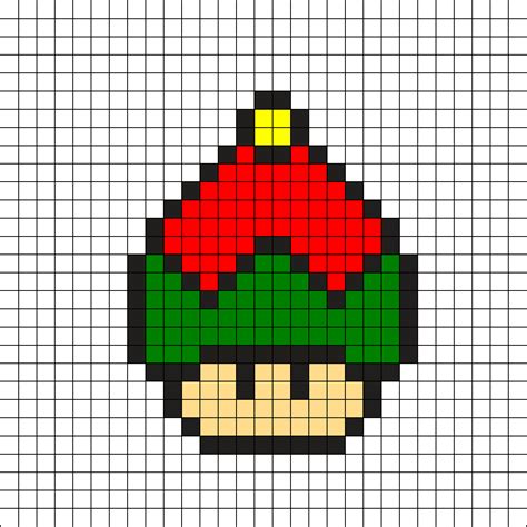 Elf_hat_mushroom_3 by Tashar_h on Kandi Patterns | Art de colliers de perles, Pixel art noel ...