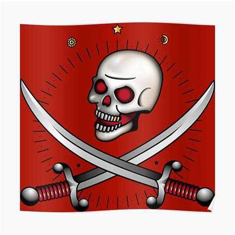 "Calico Jack Pirate Flag theme" Poster for Sale by RockyBay | Redbubble