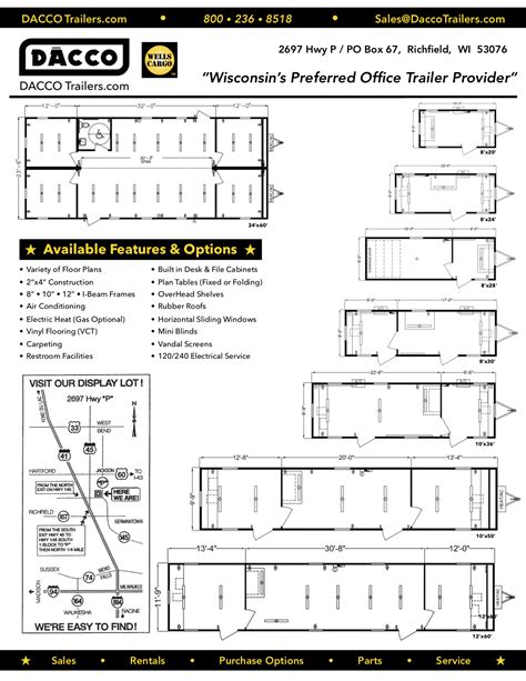 Office Trailers Floor Plans - DACCO Trailers