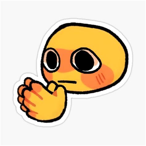 "Thinking about cursed emoji hand" Sticker for Sale by JanineUrban | Redbubble